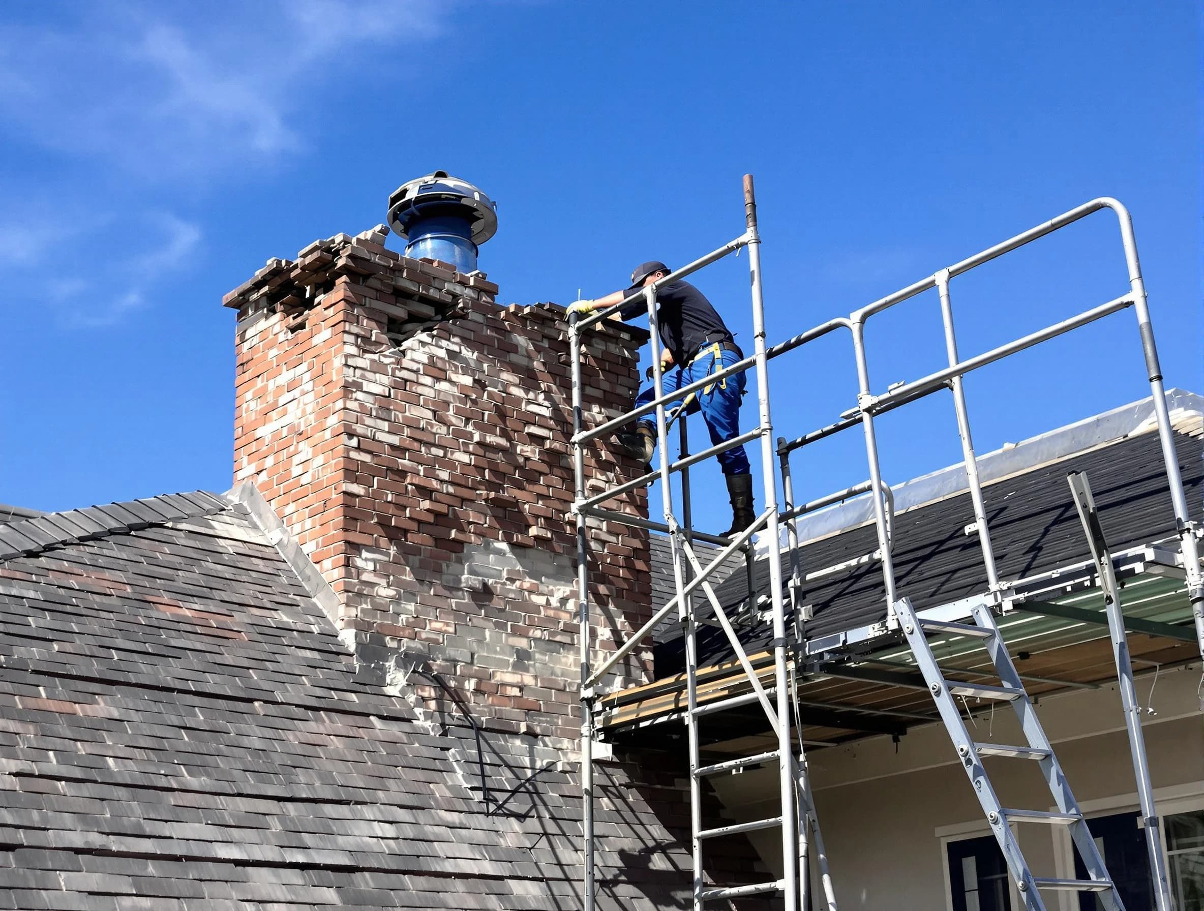 Rebuilding a chimney structure by San Tan Valley Chimney Sweep in San Tan Valley, AZ