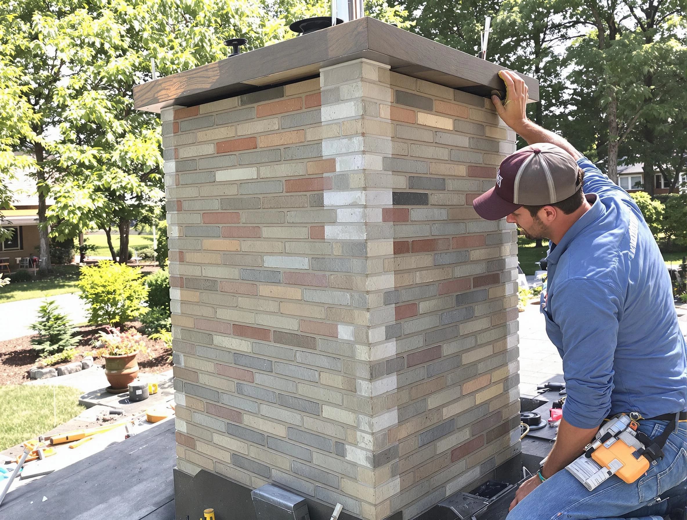 San Tan Valley Chimney Sweep completing a modern chimney remodel in San Tan Valley, AZ