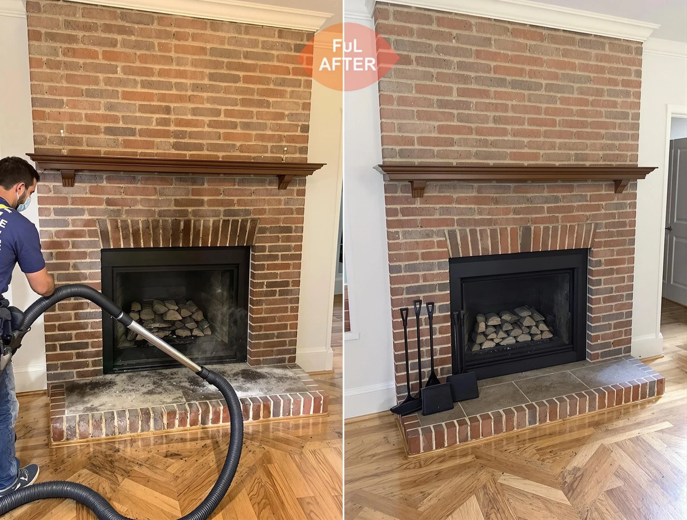 San Tan Valley Chimney Sweep carefully sanitizing a fireplace in San Tan Valley, AZ