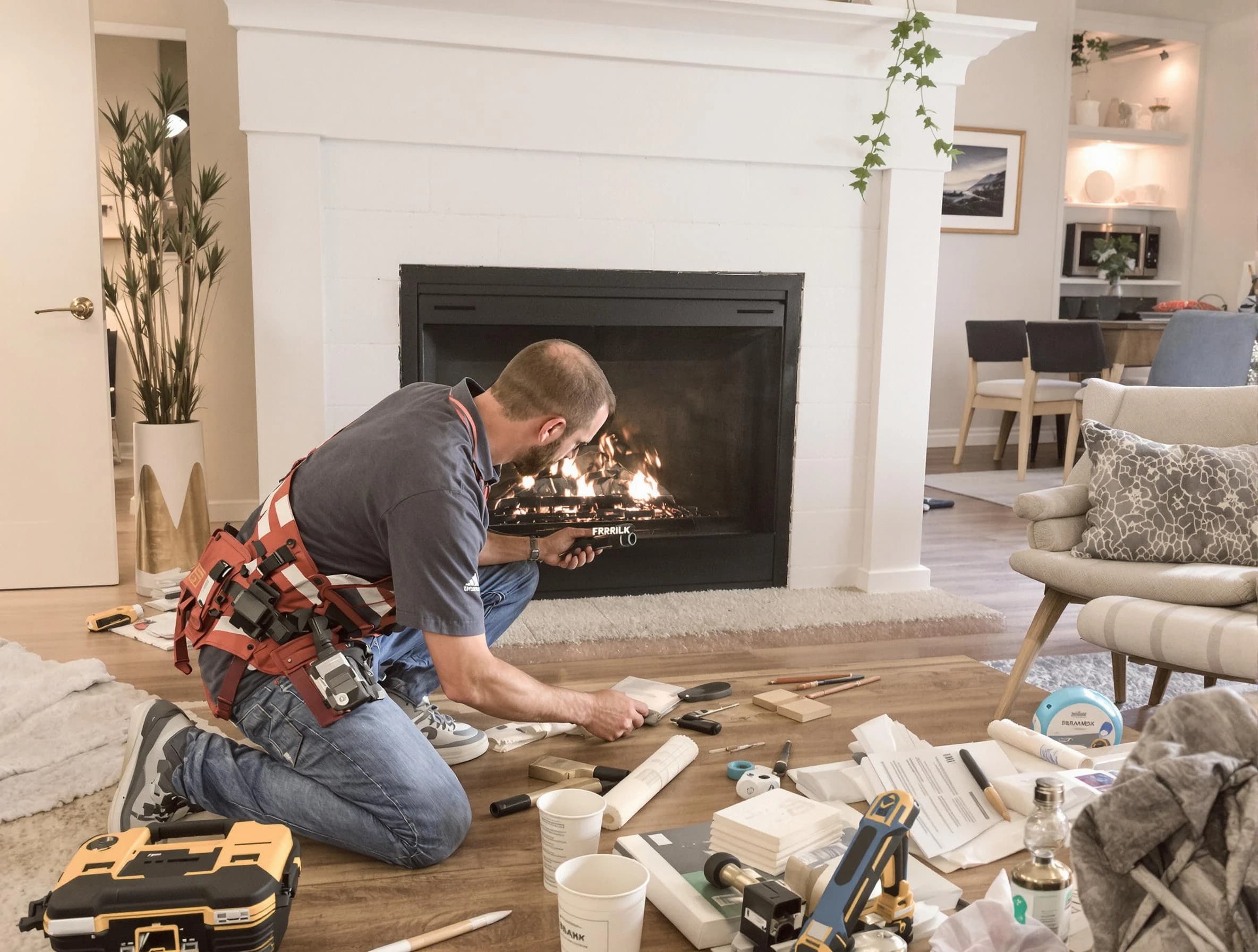 San Tan Valley Chimney Sweep performing fireplace repair in San Tan Valley, AZ