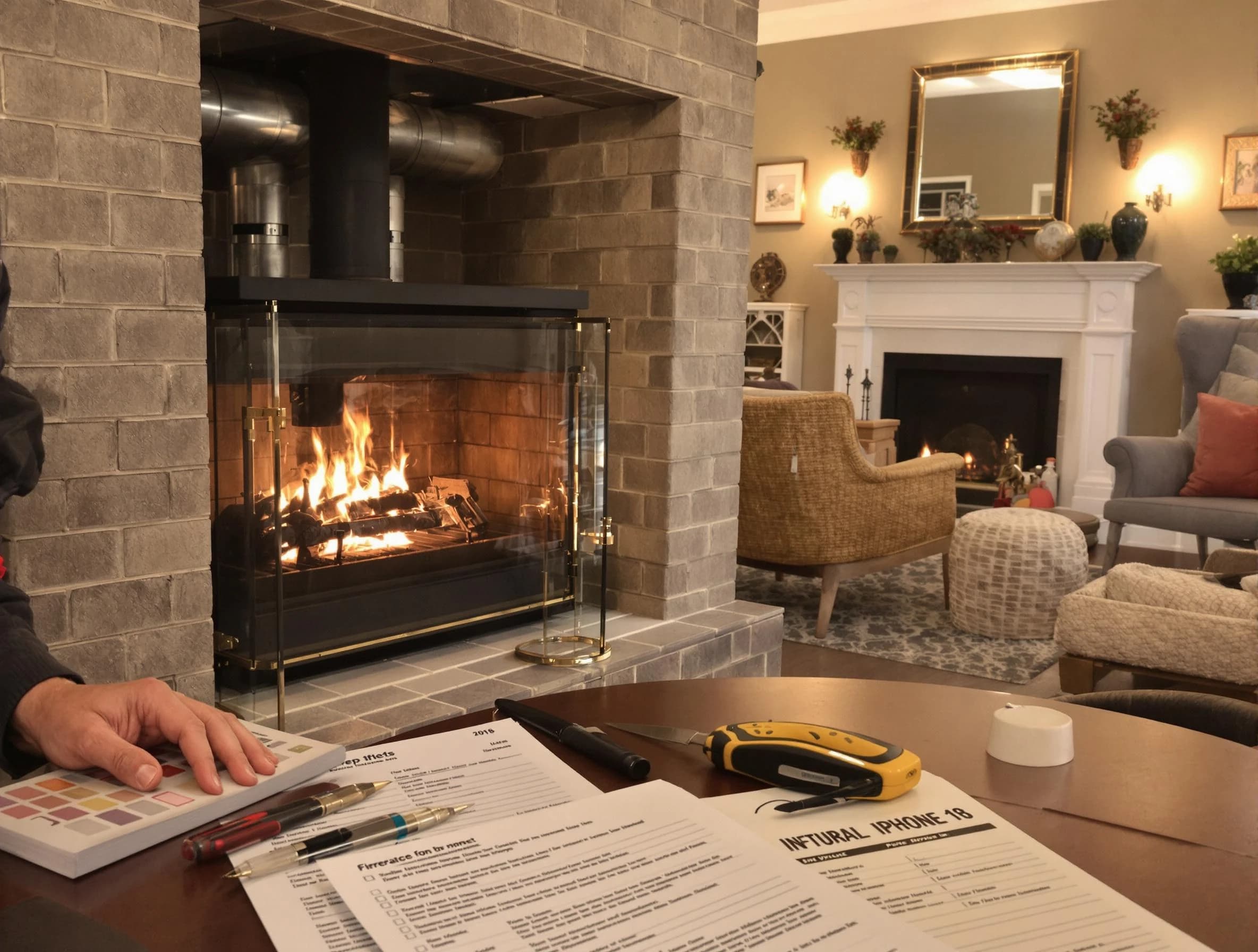 San Tan Valley Chimney Sweep verifying fireplace safety measures in San Tan Valley, AZ