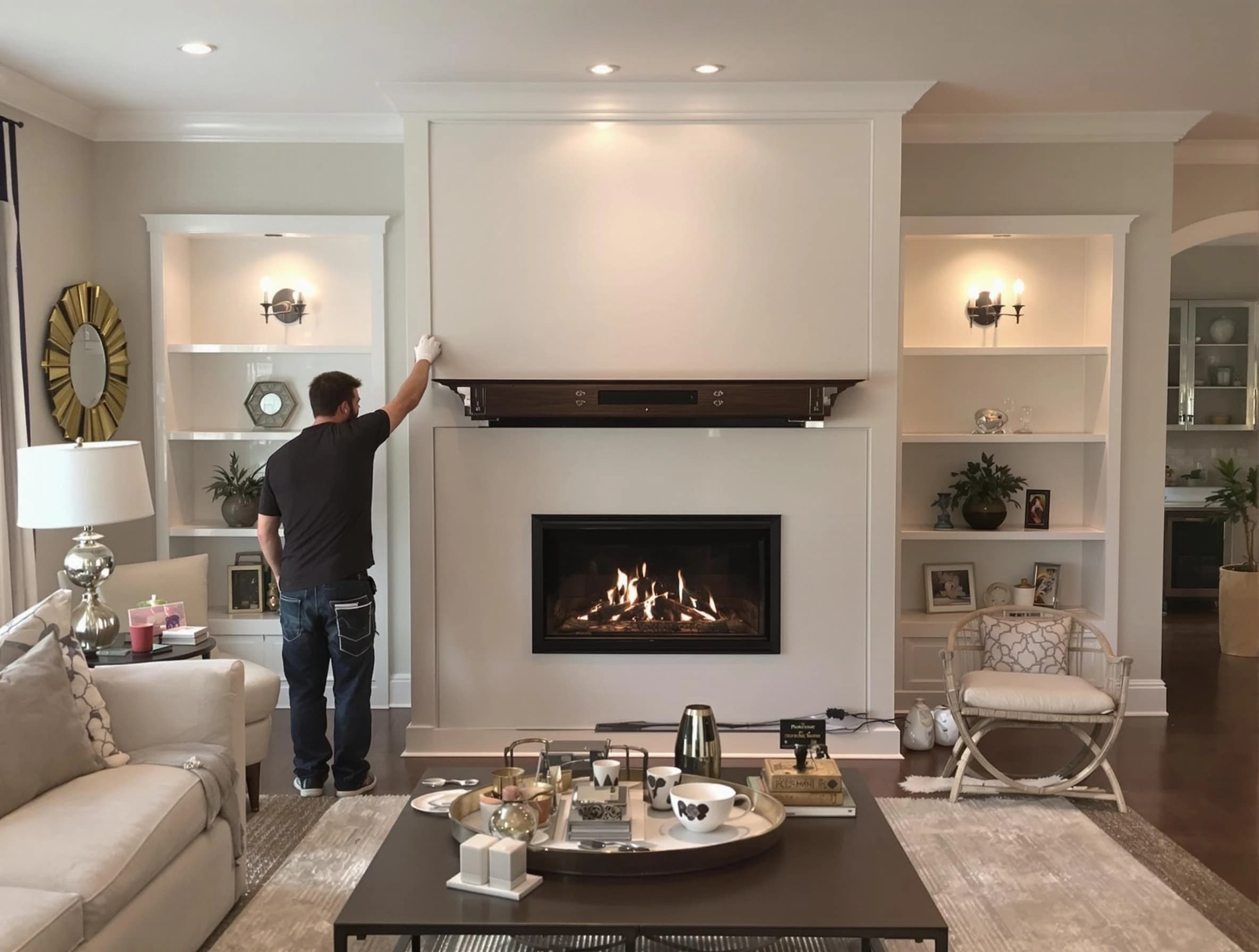 San Tan Valley Chimney Sweep installing a new fireplace in San Tan Valley, AZ