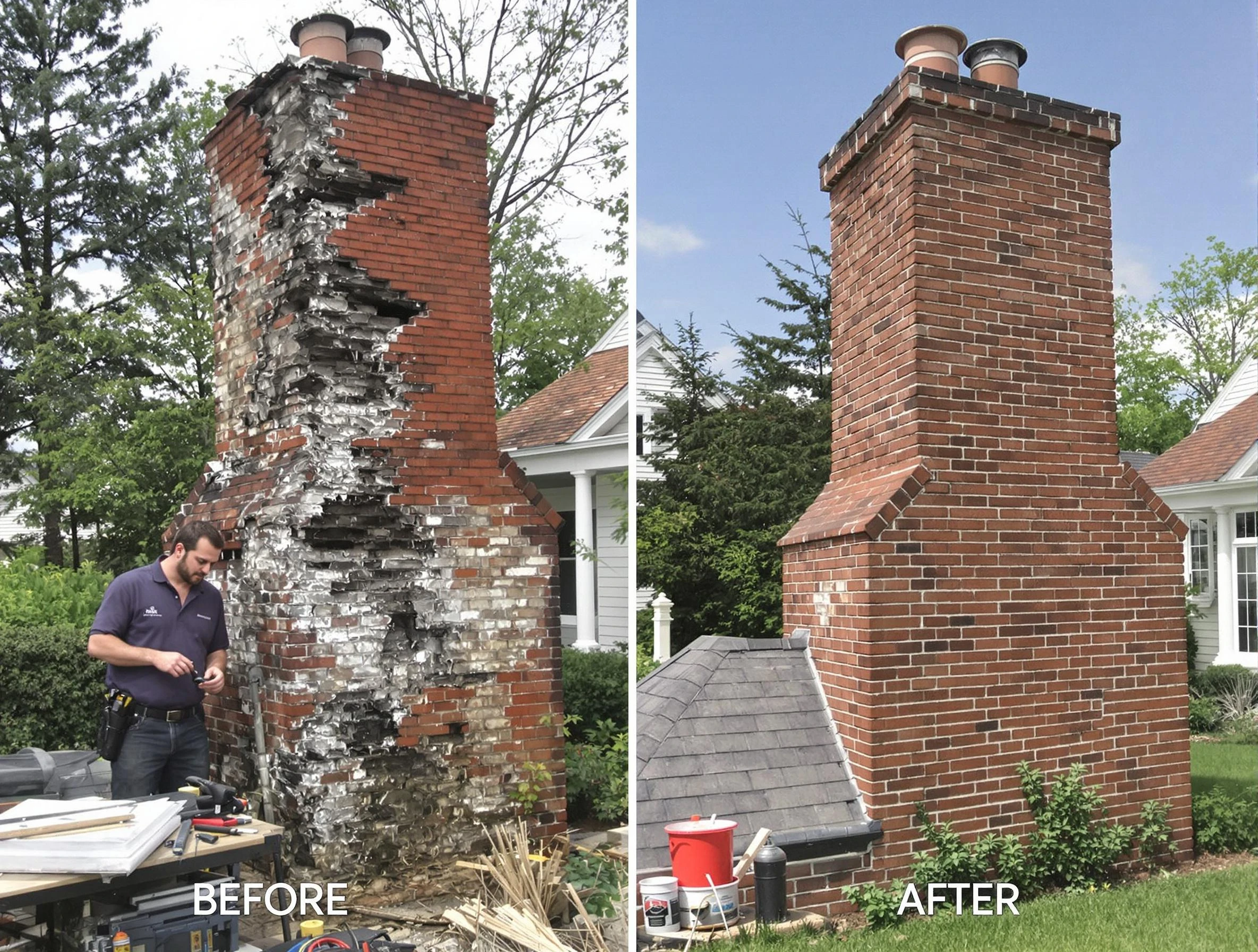 San Tan Valley Chimney Sweep performing a full chimney restoration in San Tan Valley, AZ