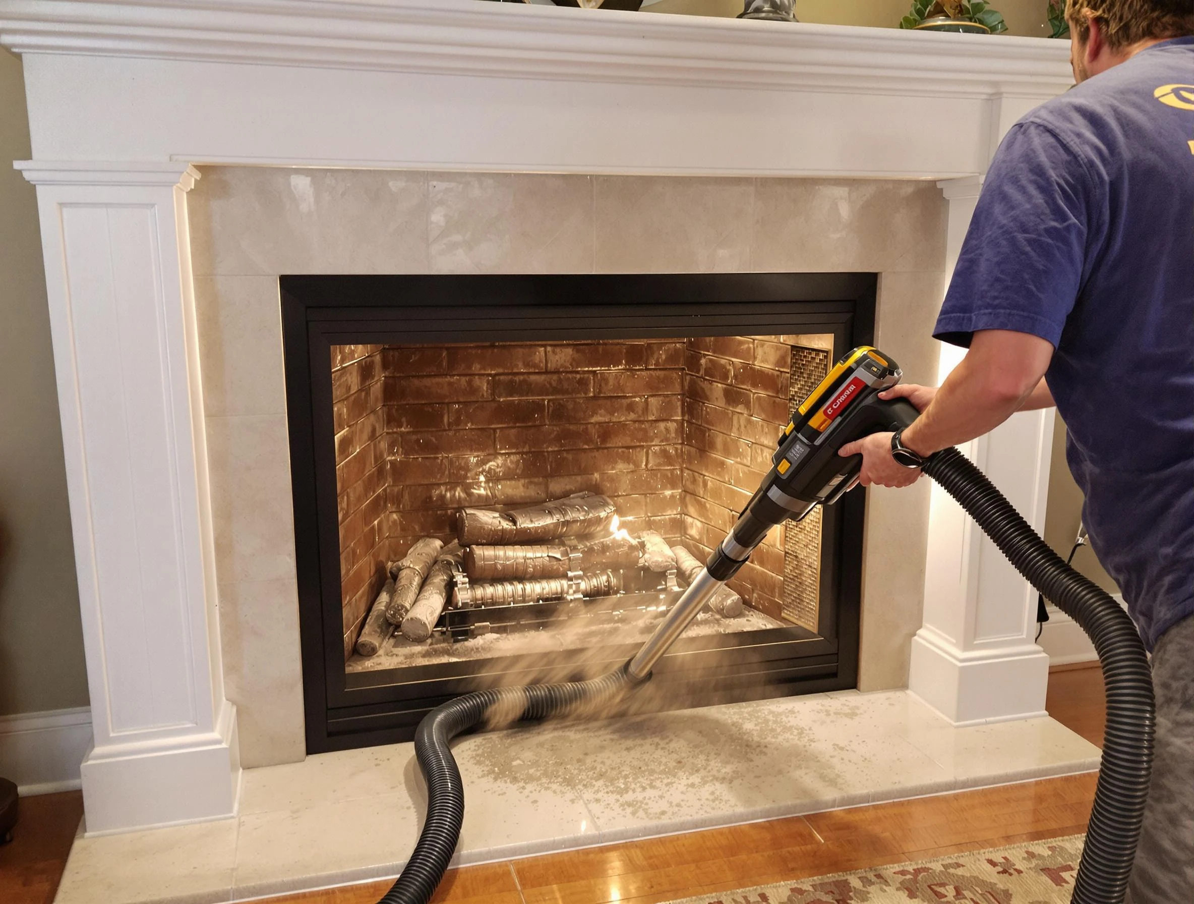 Fireplace cleaning performed by San Tan Valley Chimney Sweep in San Tan Valley, AZ