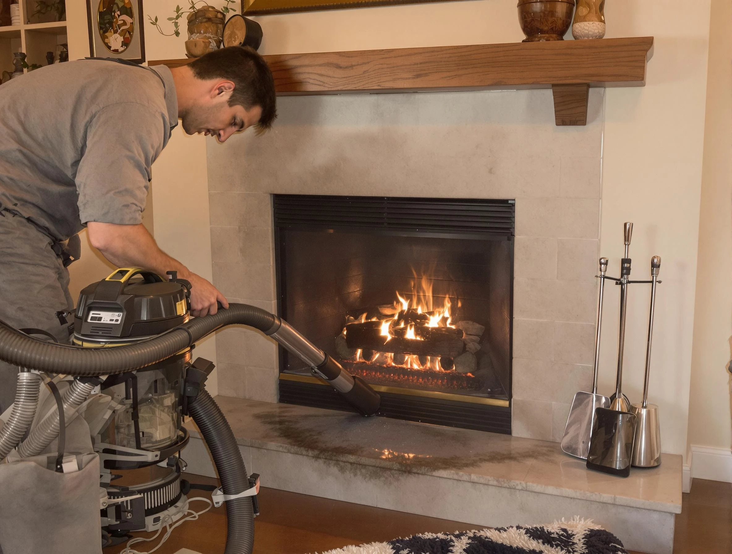 Routine fireplace upkeep by San Tan Valley Chimney Sweep in San Tan Valley, AZ