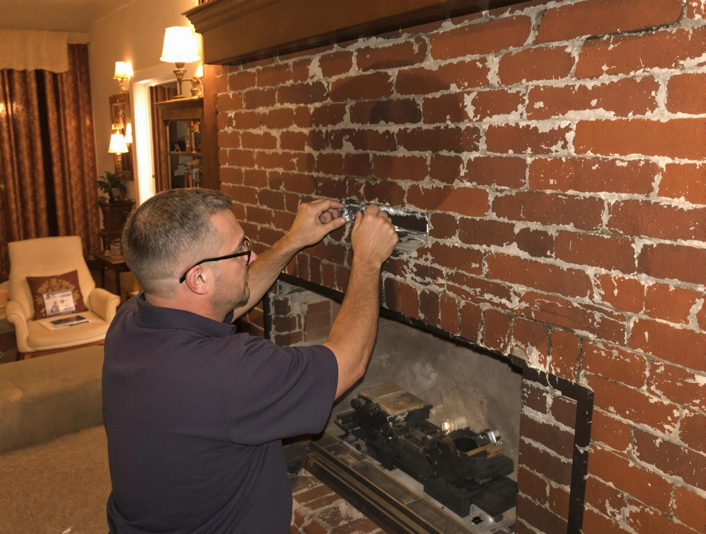 San Tan Valley Chimney Sweep expert fixing a fireplace in San Tan Valley, AZ