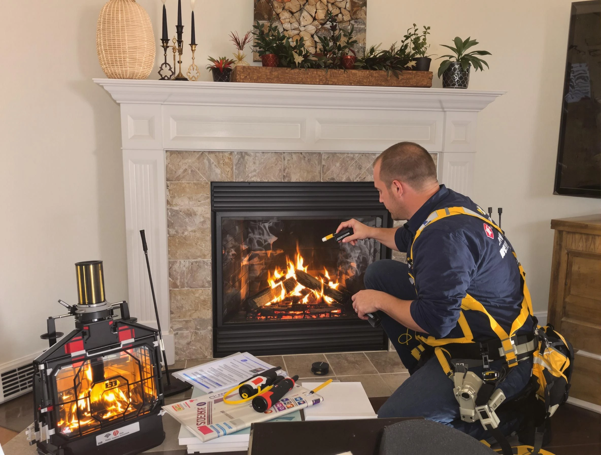 Safety-focused fireplace inspection by San Tan Valley Chimney Sweep in San Tan Valley, AZ